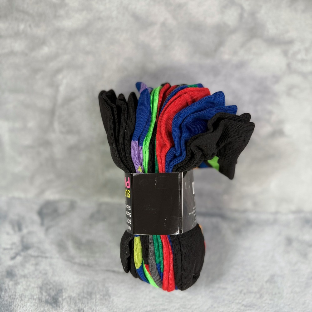 Boys No Show Socks 10 Pack Athletic Sports Soccer Multi Color Size 6-8 NEW - Picture 3 of 5